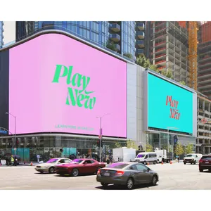 Pantalla 3D Publicidad iklan eksterior Led dinding 5D layar papan reklame Panel layar 3 D Format Video Play Virtual giwang De