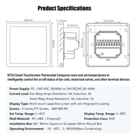 Thermostat intelligent WiFi Smart Switch pour systèmes HVAC domestiques Contrôle vocal et programmation automatique, compatible avec Alexa Google Assistant