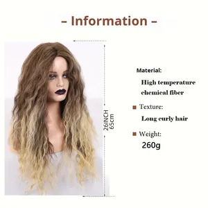 Parrucca Afro Lunga e Riccia Realistica per Donne Europee e Americane, Vendita Calda su TEMU per E-commerce Transfrontaliero - Product Image 3