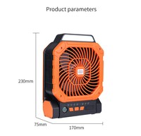 Ventilateur solaire portable pour le camping, 4 vitesses réglables, avec lumière LED nocturne intégrée, batterie intégrée, banque d'alimentation pour le camping en plein air, la randonnée