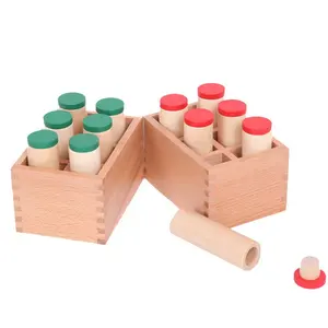Montessori sensorial Ensino ajudas caixa som sensorial madeira