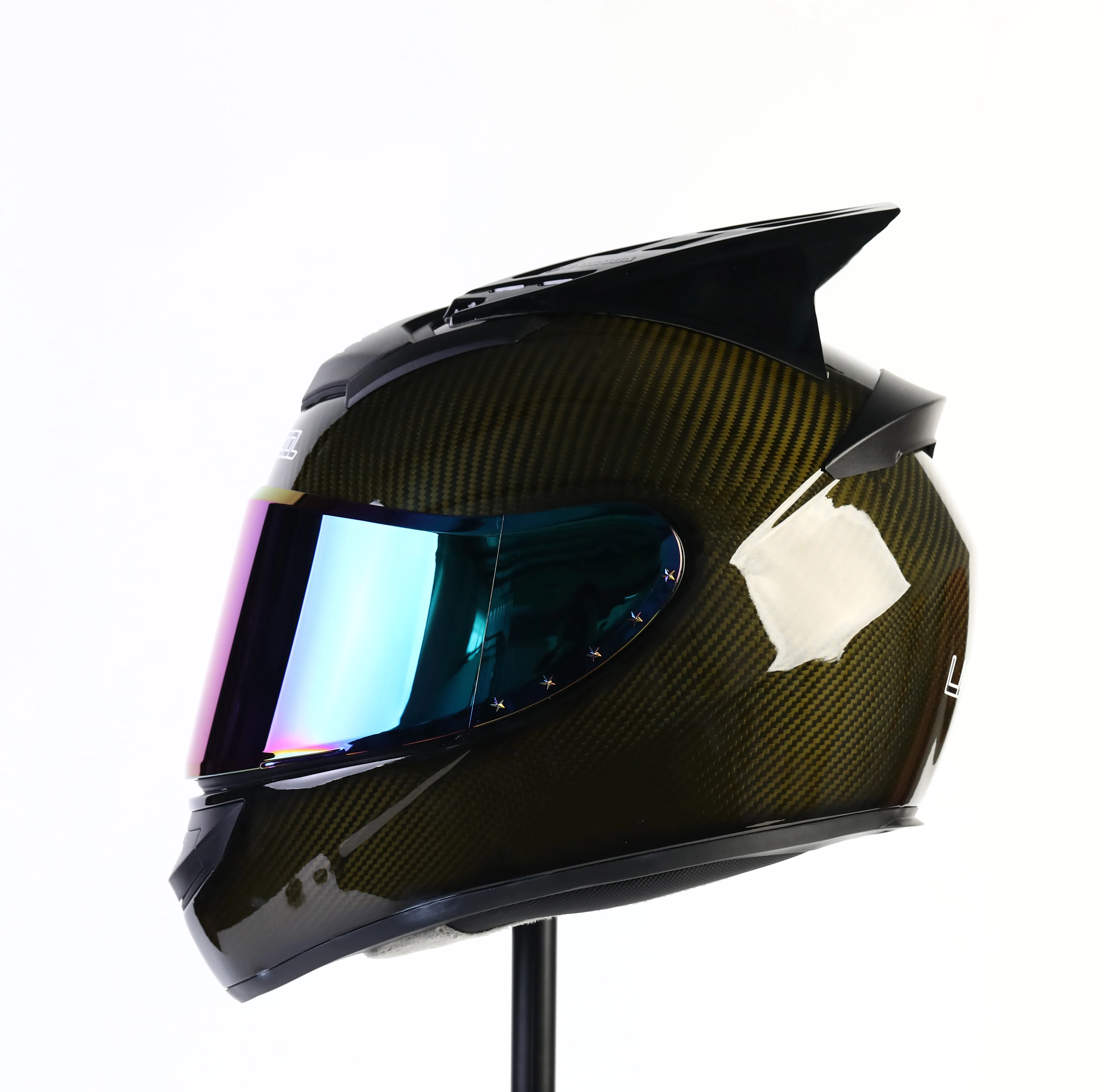 REALZION Moto In Fibra di Carbonio Casco Anti-Fog Personalità di Modo del Fronte Pieno del Casco Per Universale