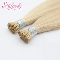 Extensions de cheveux humains Remy I-Tip double drawn 100% vierges brutes européennes pré-collées en gros