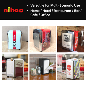NIHAO - Caja de Metal para Servilletas, Contenedor de Servilletas de Lata, Precio Competitivo al por Mayor, Caja de Almacenamiento Rectangular para Servilletas de Hotel de Lujo - Product Image 4