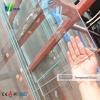 Paneles de Vidrio Templado WeiHua de 8mm, 10mm, 12mm y 15mm para Cercas de Piscinas, Escaleras Exteriores sin Marco y Seguridad Industrial
