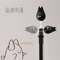 Pluma neutra magnética de suspensión divertida de dibujos animados, rotación de descompresión para estudiantes, cabeza de aguja negra, pluma de prueba de cepillado de 0,5mm