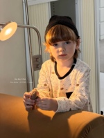 Ensemble de vêtements de détente pour enfants personnalisé, 95,5% coton, 4,5% élasthanne, pantalon à manches longues confortable, vêtements de maison, service OEM ODM