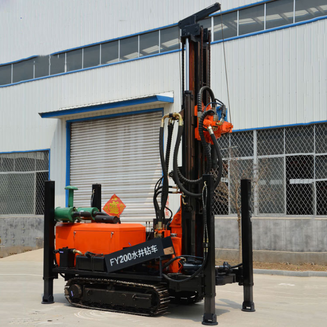 200m Profondeur chenille de prix usine type disjoncteur de forage de roche de puits d'eau