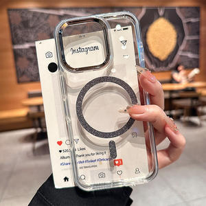 Venta caliente de lujo Bling Glitter a prueba de golpes magnético celular funda para teléfono móvil para <span class=keywords><strong>iPhone</strong></span> 15 16 17 <span class=keywords><strong>Pro</strong></span> <span class=keywords><strong>Max</strong></span> 14 Plus <span class=keywords><strong>13</strong></span> <span class=keywords><strong>12</strong></span> 11 funda - Product Image 4