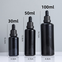 Vente flash - Bouteille en verre ronde noire naturelle avec protection UV, 30 ml, 50 ml, 60 ml, 100 ml, avec bouchon sécurité enfant