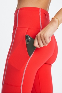 Leggings de sport à compression élevée pour femmes, taille haute, yoga, sport, évacuation de l'humidité, extensible dans les 4 sens, avec poche zippée, OEM ODM - Product Image 5