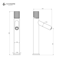 INOXBATH Robinet de salle de bain mitigeur pour lavabo sur colonne, Or rose, Certifié, Acier inoxydable 304, Monotrou, Poignée à molette moletée