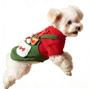 ملابس عائلية متطابقة للكريسماس بتصميم فاخر وجميل للشتاء، دافئة وناعمة وقابلة للتنفس، بألوان أحمر وأخضر للكلاب - Product Image 1