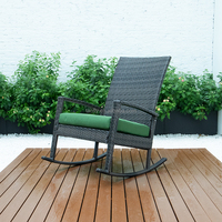 Fauteuil inclinable à bascule en rotin pour patio extérieur au design moderne, meubles de jardin confortables pour salon, hôtel, cour