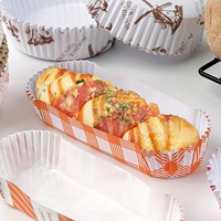 Boîte à emporter pour frites et hot-dogs, en papier kraft, résistante à la graisse, à carreaux orange et blancs, personnalisable