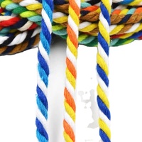 Vente en gros 3mm 4mm 5mm 6mm organique tressé emballage creux macramé torsadé nylon polyester coton corde cordon pour panier cordon de serrage