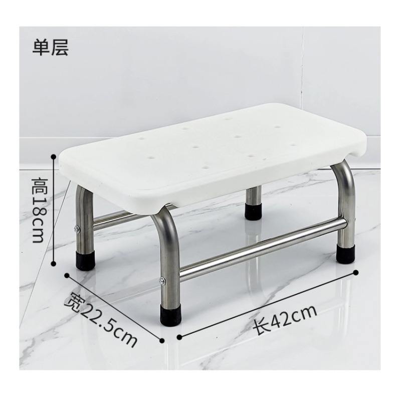 เก้าอี้สตูลชั้นเดียวสีขาว (ประกอบแล้ว)