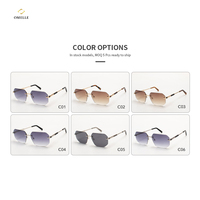 Lunettes de soleil sans monture de marque Omelle - Branches en métal et protection UV dégradée à coupe diamant personnalisable