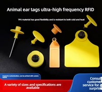 Étiquette d'oreille RFID UHF pour animaux, étiquette de traçabilité du bétail en TPU, étanche IP67, durable, codage personnalisable, portée de 10 m