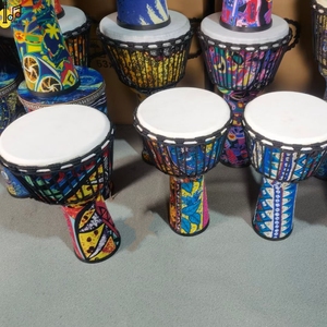 Vente en gros de motifs d'art colorés instrument de <span class=keywords><strong>musique</strong></span> traditionnel congo africain djembé ensemble de jouets à percussion tambour à main pour adultes - Product Image 6