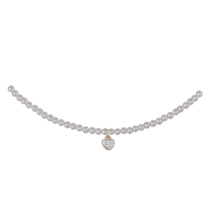 قلادة نسائية رفيعة للغاية من سبيكة اللؤلؤ الأبيض الصغير من نوع شي فاميلي بحجم 3 مم، بتصميم قلادة على شكل قلب فاخرة خفيفة، سلسلة ترقوة، رائجة لعام <span class=keywords><strong>2026</strong></span> - Product Image 1
