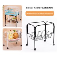 Support mobile en métal pour cage à oiseaux, étagère de rangement universelle pour cage à hamster, plateau carré, cadre de cage à perroquet, unité d'étagérage à roulettes