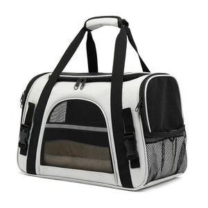Sac de transport pour animaux de compagnie <span class=keywords><strong>en</strong></span> tissu Oxford de haute qualité, durable, forme carrée, fermeture éclair, respirant, portable, approuvé par les compagnies aériennes, pour chat et chien - Product Image 5