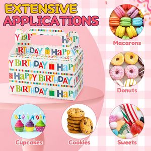 Cajas de Regalo para Fiestas de Cumpleaños, Cajas para Recuerdos de Fiesta, Caja con Asa para Regalos, Paquete de Cajas de Papel para Envolver Regalos de <span class=keywords><strong>Feliz</strong></span> Cumpleaños - Product Image 3