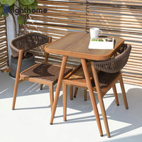 Chaise de jardin moderne et imperméable empilable chaises de salle à manger en plein air en corde pour club de restaurant