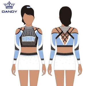 Diferente personalizado all star cheerleading uniformes meninas cheerleader traje