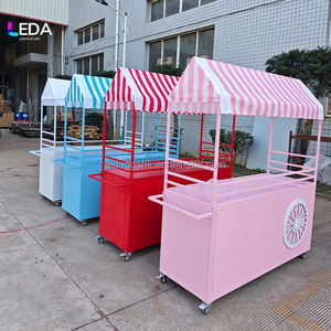 Carrito de Decoración para Bodas al Aire Libre LEDA, Carrito para Exhibición de Flores, Carrito de Algodón de Azúcar, Carrito Negro para Dulces - Product Image 3