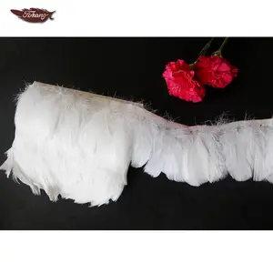 批发 9-10厘米白色鹅毛修剪家庭灯罩装饰