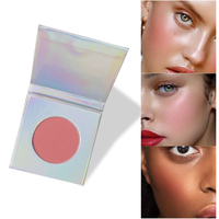 Palette de fards à joues minéraux en gros, 5 couleurs, carrée, cosmétique, imperméable, fini mat naturel, longue tenue, haute pigmentation, maquillage en poudre