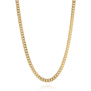 Kalung Rantai <span class=keywords><strong>Curb</strong></span> <span class=keywords><strong>Link</strong></span> Kuba Wanita, Potongan Berlian Emas untuk Perempuan - Product Image 1
