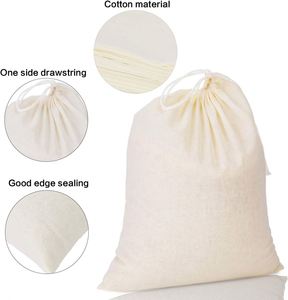Promotional Custom Logo Printed Cotton <b>Pouch</b> for Gifts Packing <b>Drawstring</b> Cotton Dust Bag Muslin <b>Pouch</b> Bags - Product Image 2