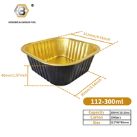 Emballage de restauration personnalisé jetable recyclable or lisse conteneur en papier d'aluminium boîtes à déjeuner couvercle d'aliments pour animaux de compagnie pour la restauration