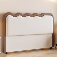 Leerle BL Light Luxury Ripple Cream Soft Bed Appui-tête Board Double Floor Wave Design Personnalisable Moderne Bois Populaire Internet
