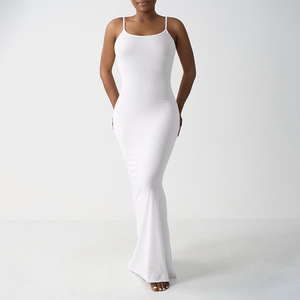 Tinta unita e tinta unita da donna aderenti abiti lunghi <span class=keywords><strong>Sexy</strong></span> eleganti <span class=keywords><strong>abbigliamento</strong></span> donna un pezzo <span class=keywords><strong>Casual</strong></span> abito lungo vestiti da donna - Product Image 5