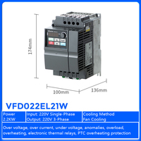 Variateur de fréquence Delta VFD-EL-W pour moteur AC 220V monophasé, pour compresseur, modèles VFD002EL21W/VFD004EL21W/VFD007EL21W/VFD015EL21W
