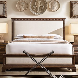 <span class=keywords><strong>Lit</strong></span> Mayfair Grand Frame en tissu, bois massif chêne, capitonné avec tête de <span class=keywords><strong>lit</strong></span> en colonne romaine sculptée à la main - Product Image 3