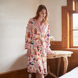 Autunno inverno <span class=keywords><strong>pigiama</strong></span> a manica lunga da donna <span class=keywords><strong>rosa</strong></span> cane da Dessert simpatico cartone animato fodera in <span class=keywords><strong>pile</strong></span> accappatoio addensato caldo da indossare - Product Image 4