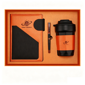Ensemble cadeau promotionnel pour le bureau, bloc-notes A5 en PU, stylo, tasse à café, boîte personnalisée avec logo, conférences, programmes pour employés, cadeaux pour clients et événements - Product Image 1