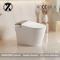 Ensemble de siège de toilette intelligent automatique en céramique avec bidet et évacuation en S pour salle de bain d'hôtel – Design moderne et luxueux intelligent