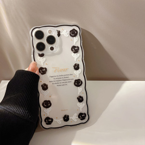 Funda de teléfono <span class=keywords><strong>móvil</strong></span> para motorola girl <span class=keywords><strong>boss</strong></span>, carcasa trasera con flores y palabras blancas, negra - Product Image 2