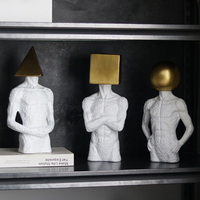 Offre Spéciale moderne maison décorations de gymnastique plus récent géométrique décoratif résine buste ornement Art déco Design pour les anniversaires