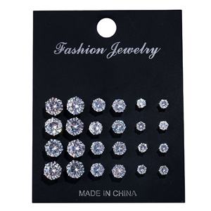 Wholesale 24 Pcs <strong>Earrings</strong> Cubic Zircon Simulated <strong>Diamonds</strong> Cheap <strong>Fake</strong> <strong>Diamond</strong> <strong>Earrings</strong> - Product Image 2