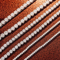 Bijoux fins, bracelet tennis personnalisé plaqué or 18 carats, collier chaîne tennis en argent 925 avec moissanite pour femmes et hommes