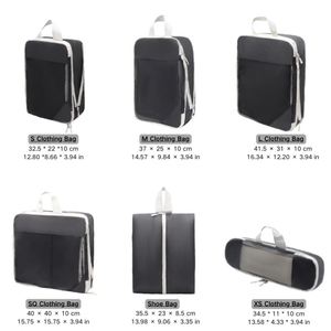 Nouvel ensemble de 6 organisateurs de bagages compressibles en tissu durable pour voyage – Prix - Product Image 6