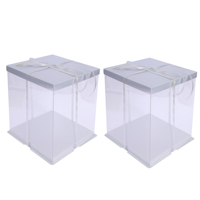 10 boîtes à gâteaux transparentes hautes, contenants pour gâteaux, boîtes de transport, boîtes cadeaux transparentes, présentoirs pour pâtisserie, 10*10*12 pouces