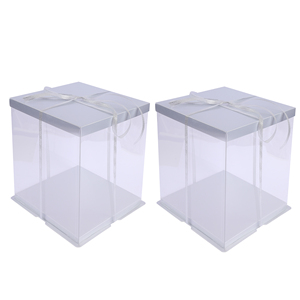 10 boîtes à gâteaux transparentes hautes, contenants pour gâteaux, boîtes de transport, boîtes cadeaux transparentes, présentoirs pour pâtisserie, 10*10*12 pouces - Product Image 6